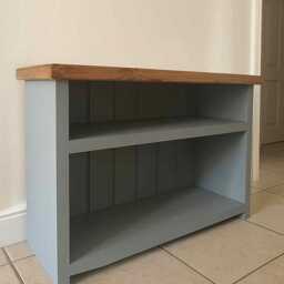 Handmade Rustic Wooden Shoe Storage Bench With Shelf - thumbnail 3