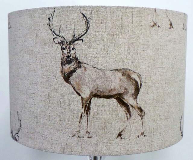 Fryetts Glencoe Stag Drum Lampshade , Table Lamp Pendant, Ceiling Shade, Wildlife Animal Custom Lampshade, Handmade in UK - image 1