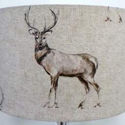 Fryetts Glencoe Stag Drum Lampshade , Table Lamp Pendant, Ceiling Shade, Wildlife Animal Custom Lampshade, Handmade in UK - thumbnail 2