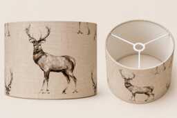 Fryetts Glencoe Stag Drum Lampshade , Table Lamp Pendant, Ceiling Shade, Wildlife Animal Custom Lampshade, Handmade in UK