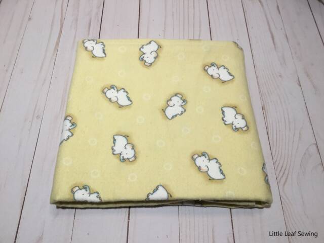 Reversible Baby Blanket, Flannel, Elephant Yellow Mulit Color Boy Girl Neutral - image 1