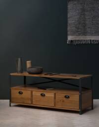 Konk ??? Industrial Tv Stand [Drawers] Bespoke Sizes Available Oak & Steel Console, Low Sideboard With Storage - thumbnail 1