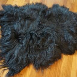 Sheepskin Icelandic Black X Rug Genuine Natural Sheepskin Rugs Carpet Outdoor Cheap Shag Throw - thumbnail 4