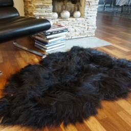 Sheepskin Icelandic Black X Rug Genuine Natural Sheepskin Rugs Carpet Outdoor Cheap Shag Throw - thumbnail 3