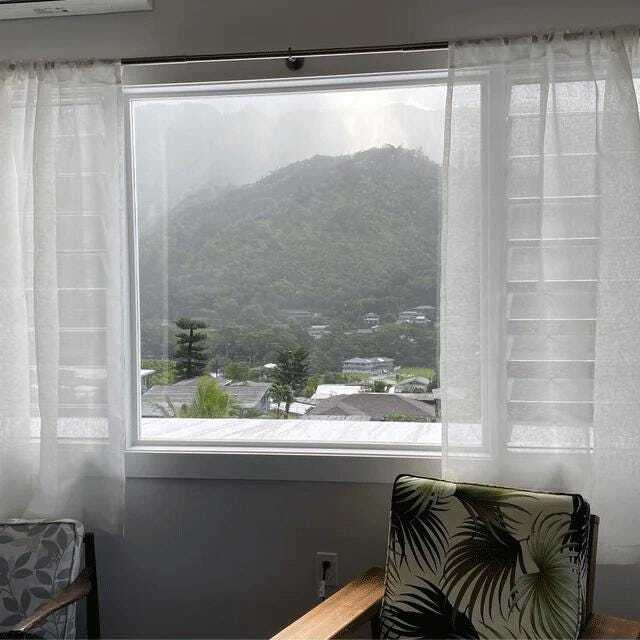 Linen Curtains- Curtains-Linen Panels -Sheer Curtains - Graphite Color-A Pair With Rod Pocket-Width 67''(170xcust.length - image 1
