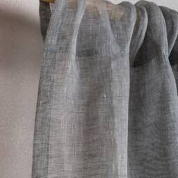 Linen Curtains- Curtains-Linen Panels -Sheer Curtains - Graphite Color-A Pair With Rod Pocket-Width 67''(170xcust.length - thumbnail 3