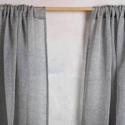 Linen Curtains- Curtains-Linen Panels -Sheer Curtains - Graphite Color-A Pair With Rod Pocket-Width 67''(170xcust.length - thumbnail 2