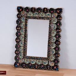 "Decorative Cuzcaja Wall Mirror 23.6x17.7In ""Black Blossom" - thumbnail 2