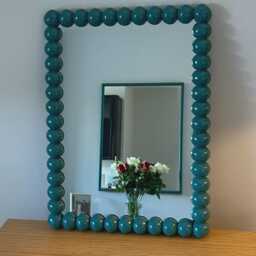 Handmade Full Round Bobbin Mirror, Handpainted Wood Frame, Various Sizes, Any Size Up To 100cm X - thumbnail 2