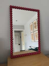 Handmade Full Round Bobbin Mirror, Handpainted Wood Frame, Various Sizes, Any Size Up To 100cm X
