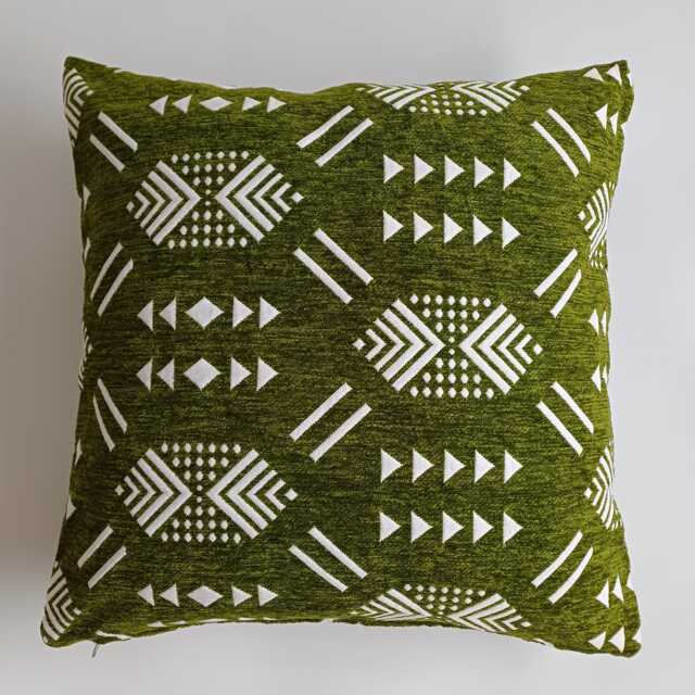 Moroccan Velvet Cushion Cover, Handmade Brocade Deep Green Pillow Case, Decorative 20''x20''/50x50 cm - image 1