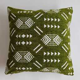 Moroccan Velvet Cushion Cover, Handmade Brocade Deep Green Pillow Case, Decorative 20''x20''/50x50 cm - thumbnail 1