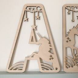 Unicorn Letters, Name Sign Wood, Unicorn Sign, Personalised Name Sign, Custom Name, Theme Decor, Wall Art - thumbnail 3