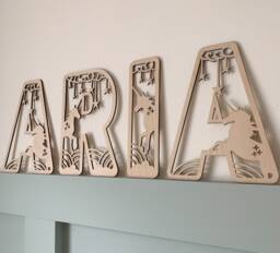 Unicorn Letters, Name Sign Wood, Unicorn Sign, Personalised Name Sign, Custom Name, Theme Decor, Wall Art - thumbnail 1