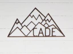 Geometric Mountain Name Sign, Woodland Nursery Decor - thumbnail 1