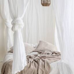 Sheer Black Linen Muslin Curtains, Black Soft & Flowy Curtain Panel, Transparent Drop - thumbnail 2