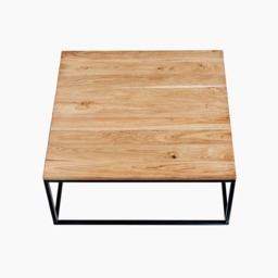 Oak Wood Coffee Table, Modern Metal Legs, Graw Furniture - thumbnail 3
