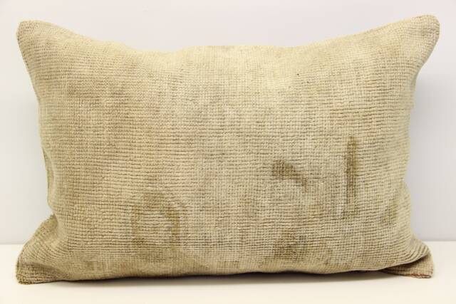 Turkish Kilim Pillow Cover 16x24, Vintage Wool Lumbar Cushion - image 1