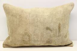 Turkish Kilim Pillow Cover 16x24, Vintage Wool Lumbar Cushion - thumbnail 1