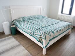 Printed Bedspread Linen Zigzag Printed Coverlet Queen King Double Twin Of Full Size Bedding More Colors Available - thumbnail 1