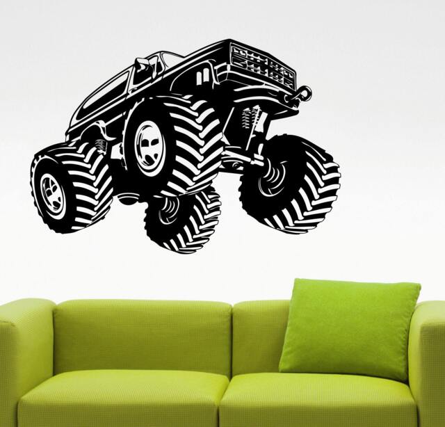 Monster Truck Wall Decal Car Stickers Home Interior Design Living Room Decor Kids Art Custom Decals Removable 4Mrz - image 1