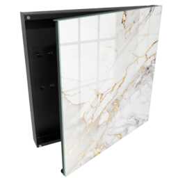 The Elegance Of Stone Wall Mounted Key Cabinet, White Box For Wall, Minimalist Textures, Lovers & Minimalism - thumbnail 1