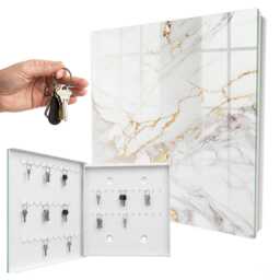 The Elegance Of Stone Wall Mounted Key Cabinet, White Box For Wall, Minimalist Textures, Lovers & Minimalism - thumbnail 2