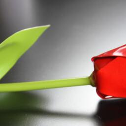 Metal Tulip, Red Wedding Flower, Industrial, 11Th Anniversary, 6Th 4Th Mothers Day - thumbnail 2