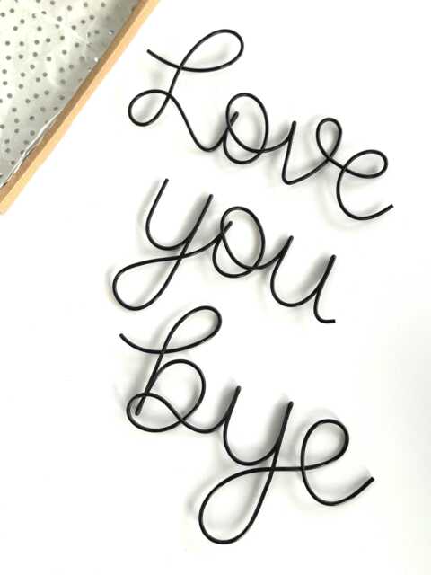 Love You Bye Wire Wall Sign, Quote For Wall, Floating Lettering, Hanging Love Bye, Cute - image 1