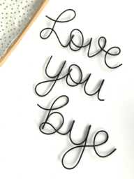 Love You Bye Wire Wall Sign, Quote For Wall, Floating Lettering, Hanging Love Bye, Cute - thumbnail 1