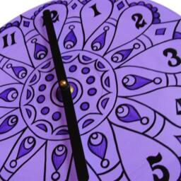 Lavender Mandala Record Clock. Geometric Bohemian Psychedelic Home Decor - thumbnail 3