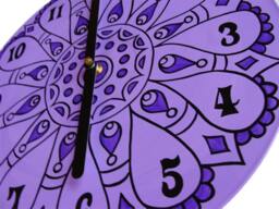 Lavender Mandala Record Clock. Geometric Bohemian Psychedelic Home Decor