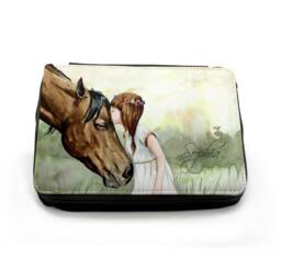 Pencil Case With Horse Design, Featuring A Girl's Name, Personalized Name Fm117