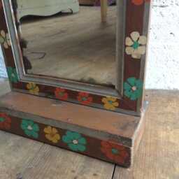 Vintage Handpainted Indian Mirror - thumbnail 3