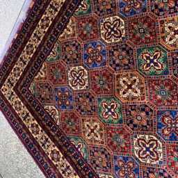 Large Afghan Kashi Rug Handmade Wool Tribal Carpet - 11.8 X 8.2 Ft - thumbnail 4