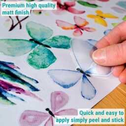 Hummingbird & Butterflies Window Stickers - Spring Decor, Sticker Pack, Butterfly Decals - thumbnail 3