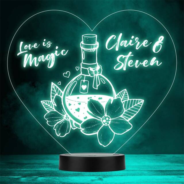 Love Magic Potion Valentine's Day Personalised Gift Colour Changing Night Light - image 1