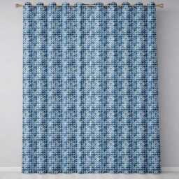 Blue Watercolor Pine Tree Forest Seamless Pattern Readymade Eyelet Ring Top Thermal 100% Blackout Curtains - thumbnail 2