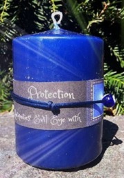 Protection Candle With Evil Eye Bracelet, Lavender Cypress Scent - thumbnail 3