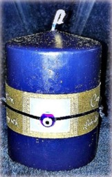Protection Candle With Evil Eye Bracelet, Lavender Cypress Scent - thumbnail 2