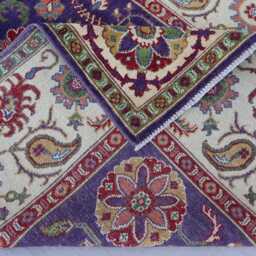 One Of A Kind Rare Rug 5x7 Purple Afghan Kazak Hand Knotted Veg Dyes Wool Rug, Khotan Design Oriental Area Bedroom, Living Room Rug - thumbnail 4