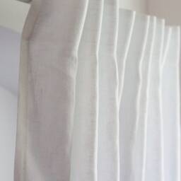 White Linen Curtain - Custom Drapes For Living Room, Heading Tape - thumbnail 3