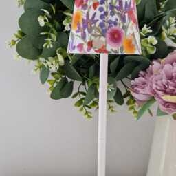 Beautiful Decoupaged Tall Floral Indoor/Outdoor Usb Rechargeable Table Lamp.no Plugs Or Sockets Needed. Cordless Lamp - thumbnail 3