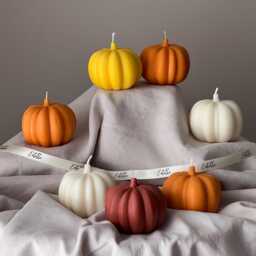Handmade Pumpkin Soy Wax Candle Autumn Halloween Decor - thumbnail 1