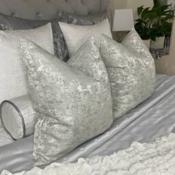 Venus Luxury Cushion Cover - Silver For Sofa Bed Or Throw Euro Pillows Designer Fabric Double Sided Instagram Best Seller