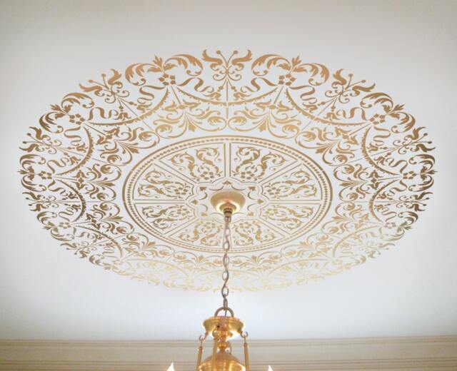 Decorative Stencil Georgian Ceiling Medallion - Wall & Stencils For Diy Home Decor Classical Designs - image 1