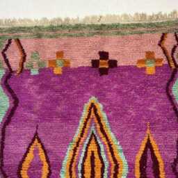 Hand-Knotted Azilal Rug, Purple Berber Wool Carpet, Modern Tribal Area Rug - thumbnail 4