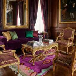 Hand-Knotted Azilal Rug, Purple Berber Wool Carpet, Modern Tribal Area Rug - thumbnail 3