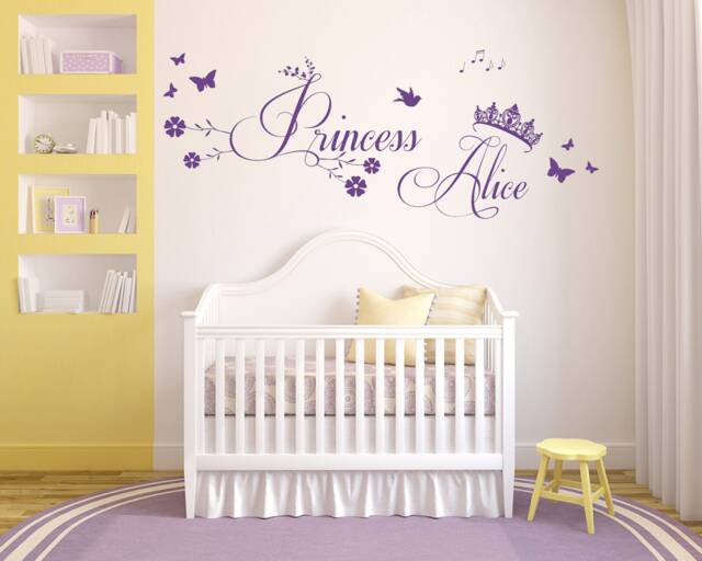 Personalised Name, Princess, Wall Art Decal Sticker Decal. Children's Bedroom, Nursery, Playroom. Home, Decor - image 1