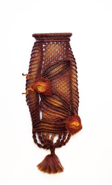 Two Blossoming Flowers - Macrame Wall Hanging Art, Handmade With Sisal Twine